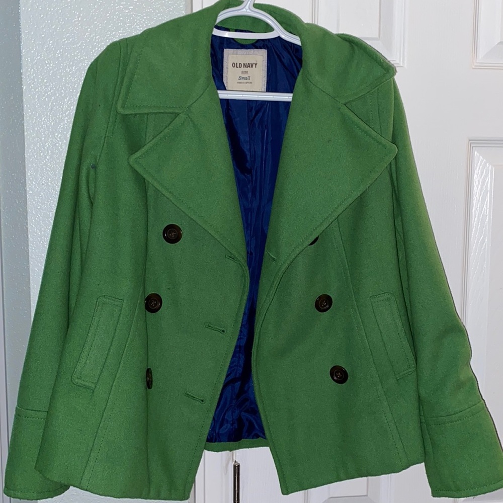Old Navy Vibrant Green Pea Coat